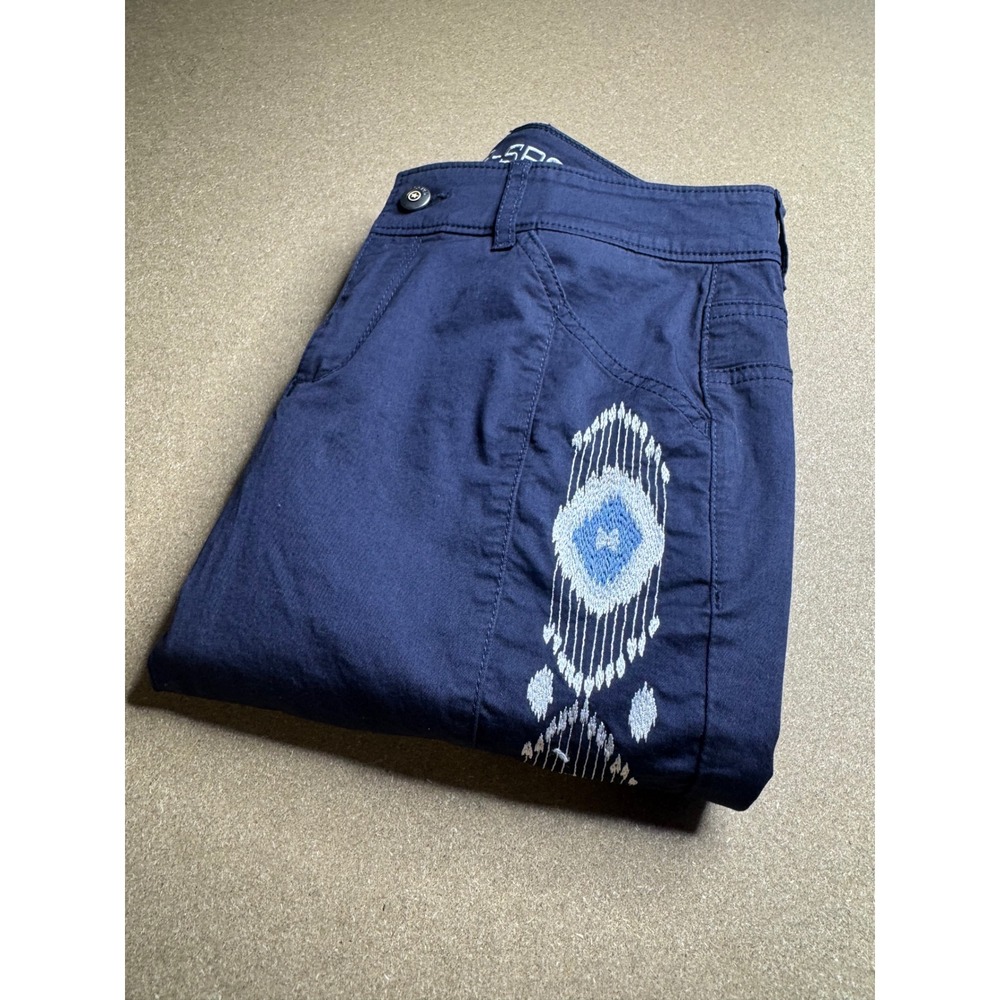 Bogner Fire + Ice Women Navy Blue‎ Embroidered Slim Fit Pants Size US 4 EU 34